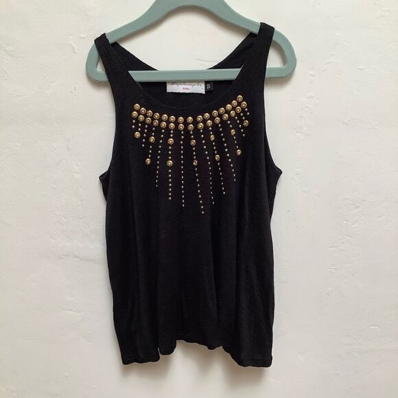 T BAGS TANK TOP GIRLS SIZE 10/12 NWOT BLACK - Picture 8 of 9